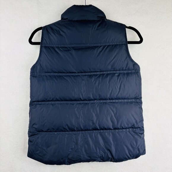 Lands' End Boys Size Small 8 Navy Blue Down Snap Front Puffer Vest Kids - Picture 2 of 5